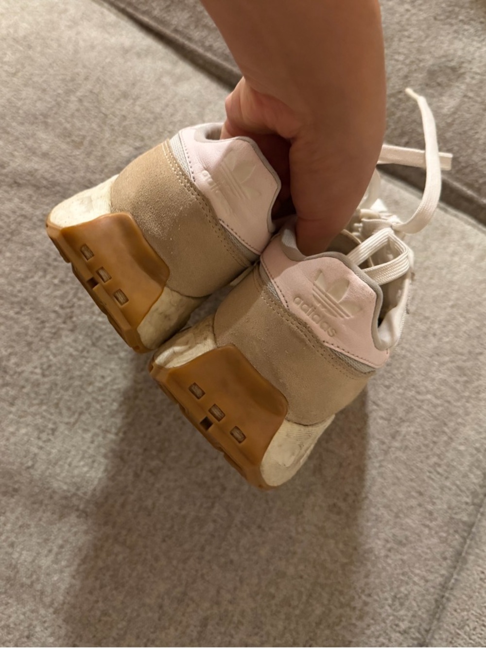 adidas Women’s Beige & White Retro Runner Sneakers - Picture 4 of 9